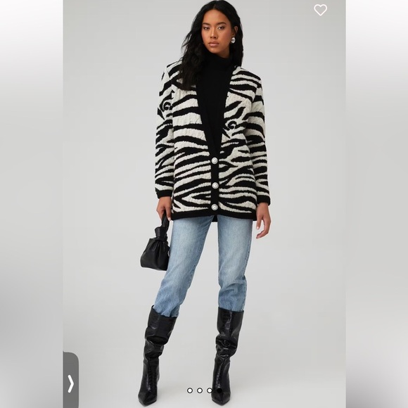 Ronny Kobo Collection Black and White Zebra Teddy Jacket - Picture 4 of 13